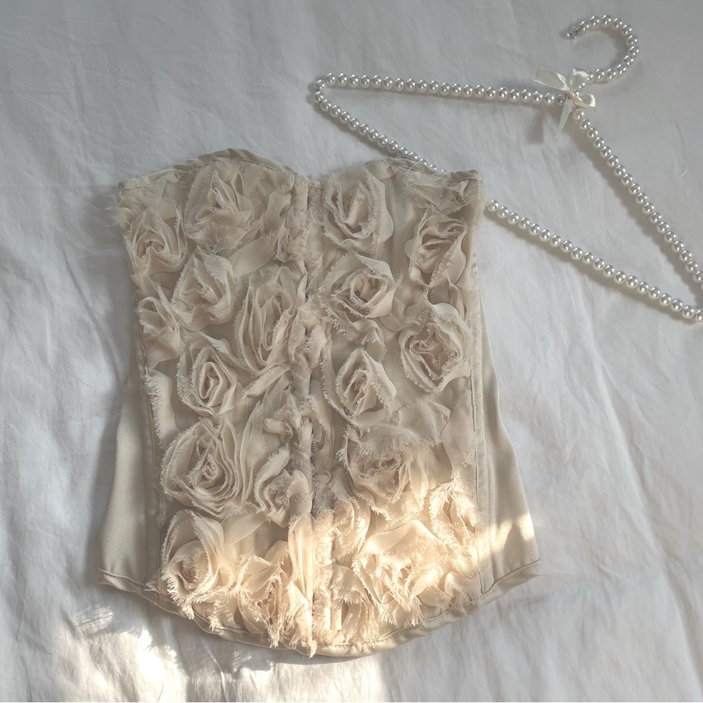 Romantic Rosette Detail Corset Top